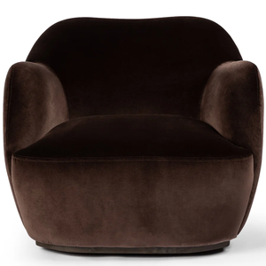 Ghế xoay hiện đại màu nâu, chất liệu nhung cao cấp, dành cho nhà ở, văn phòng, phòng khách, phòng ngủ - Product Image 1