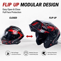 Casques de moto rabattables, accessoires intelligents personnalisés unisexes à double visière de style allemand avec homologation DOT