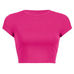 <span class=keywords><strong>T</strong></span>-shirt da donna slim fit in saldo, maglietta estiva casual girocollo, top corto personalizzabile con logo, <span class=keywords><strong>t</strong></span>-shirt aderente da ragazza/donna/bambina - Product Image 4