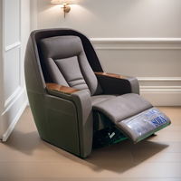 Echtes Leder Braun Farbe Film Liege sitze Heimkino Möbel Medien Smart Room Elektrisches Liege sofa Theater Sofa