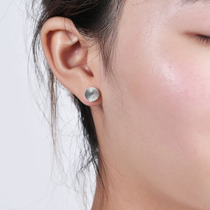 <b>Stud</b> <b>Earrings</b> 8mm Round Sunburst Stainless Steel Gold For Women Gift - Product Image 3