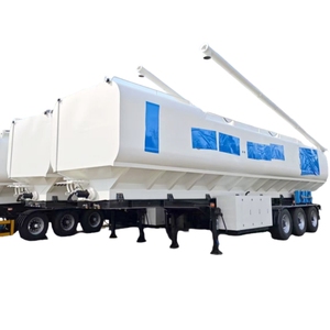Remolque de alimentación a granel de acero de transmisión manual de 3 ejes de alta resistencia 55-60CBM <span class=keywords><strong>para</strong></span> ganadería y avicultura - Product Image 1