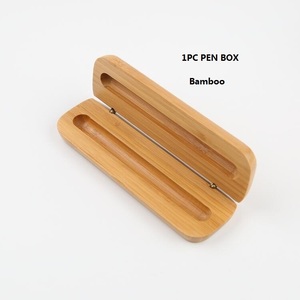 Bambu kalemlik kutusu kasa çevre dostu yüksek seviye bambu Metal ahşap kalemler ile oyulmuş Logo - Product Image 2