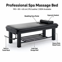 Table de massage professionnelle pour le visage avec trou respiratoire 190*85*65cm, cadre métallique robuste, table de spa, logo personnalisé OEM