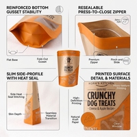 Sachet Doypack Personnalisé Imprimé en Héliogravure, Stratifié Kraft/PET/PE, Refermable avec Fermeture Ziplock, Qualité Alimentaire, Anti-humidité, pour Aliments pour Chiens