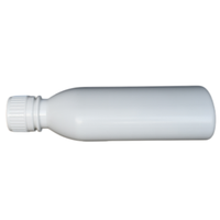 Bouteille en plastique HDPE blanche de 200 ml, forme cylindrique, avec bouchon à vis et pulvérisateur |   Bouteille en plastique de qualité pharmaceutique pour liquides |   Vente en gros