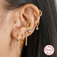 Getta Popular Boucles d'oreilles cartilage en argent sterling 925 plaqué or Bijoux de piercing en gros Boucles d'oreilles tendance pour cadeau