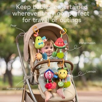 Tumama enfants 2025 mignon 4 paquets fruits en peluche hochets ensemble jouets contraste élevé bébé doux sensoriel poussette suspendu jouet pour berceau Mobile
