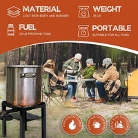 Réchaud à gaz propane extérieur robuste à brûleur unique triple anneau de 100 000 BTU sur pieds hauts
