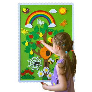 Tavola Educativa in Feltro per Bambini, Giocattoli Montessori Interattivi, Grande Pannello da Parete Personalizzabile per Attività Prescolare - Product Image 3