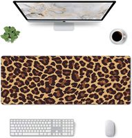 Alfombrilla de Ratón para Juegos con Estampado de Leopardo, Antideslizante, XL, Grande, con Borde Cosido, Base de Goma, para Computadora Portátil, PC