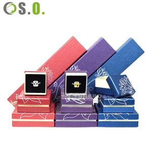 Venta caliente logotipo personalizado papel Kraft caja colgante de cartón hecho a mano colorido anillo caja pequeña terciopelo flocado joyería caja de embalaje - Product Image 4