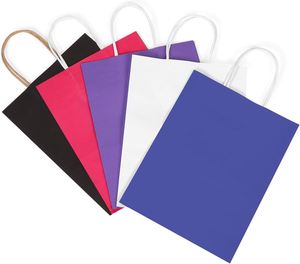 Custom Logo Recyclable Kraft <b>Biodegradable</b> <b>Paper</b> Bags with Handle Factory Direct Sales for Business Use and Packaging - Product Image 1