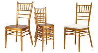 Chaise Chiavari en métal doré empilable haut de gamme pour cérémonies de mariage, hôtels, salles à manger, mariés et invités