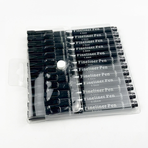 Nouveaux produits 10/12 pièces étanche noir Micro-stylo logo personnalisé Fineliner stylos pointe d'aiguille marqueur de croquis pour la calligraphie - Product Image 1