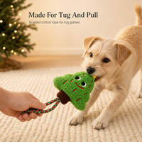 Jouet de Noël pour chien en peluche tricotée, couineur, avec corde à tirer, renne, bonhomme de neige, sapin, interactif, cadeau de Noël pour chiens de petite et moyenne taille
