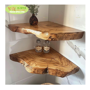 Vente en gros étagère murale en bois pour dalles d'angle étagères d'angle flottantes bord vivant étagère murale invisible en bois massif - Product Image 1