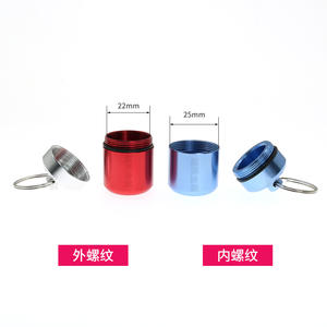 حاوية شخصية الألومنيوم زجاجة صغيرة سلاسل المفاتيح للإسعافات الأولية زجاجات حبوب منع الحمل السوداء مع غطاء المسمار مربع حبوب منع الحمل حامل سلسلة المفاتيح - Product Image 4