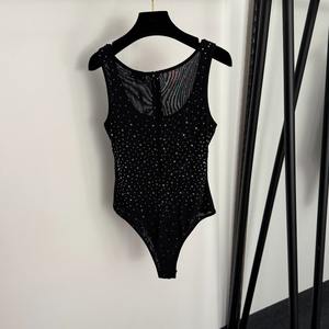 ชุดบอดี้สูทแบบสายเดี่ยวรัดรูป ประดับคริสตัล โชว์หลัง สไตล์ INS รุ่นใหม่ประจำฤดูร้อน 2026 ผ้าแห้งเร็ว สำหรับผู้หญิง - Product Image 2