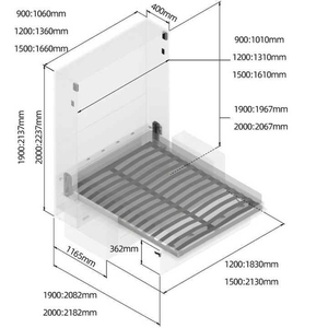 手动立式墨菲床机构五金节省空间折叠墨菲床带沙发墙 - Product Image 3