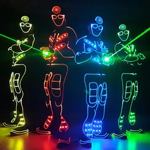 WL-0149 Glasvezel Licht Tron Dans Kostuums Prestaties Slijtage Jongens Groep Halloween Glow Party Dance Kostuums Rave Kleding