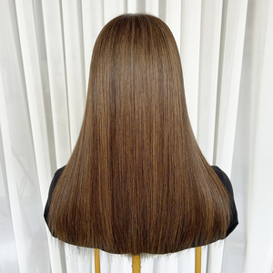 Perruque médicale invisible, cheveux humains vierges européens, balayage brun, dessus en soie, perruque en silicone intégrale, perruque médicale - Product Image 4