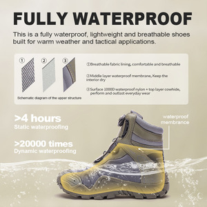Hanagal OBM ODM, fabrication sur mesure en gros <span class=keywords><strong>de</strong></span> chaussures <span class=keywords><strong>de</strong></span> chasse imperméables à laçage rapide, bottes <span class=keywords><strong>de</strong></span> <span class=keywords><strong>randonnée</strong></span> - Product Image 4