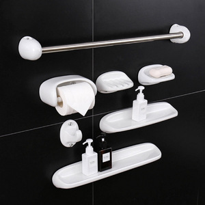 Porte-savon mural en céramique ovale, design minimaliste avec drainage automatique pour salle de bain - Product Image 1