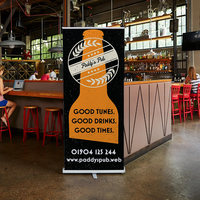 Support de bannière enroulable rétractable portable 80x200cm avec étui de transport, cadre en aluminium pour la publicité et les expositions