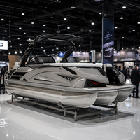 Bateau ponton en aluminium soudé de 22 pieds, 12 places, avec salon avant, arche électrique, console LCD, certifié CE, pour la pêche et les centres de villégiature
