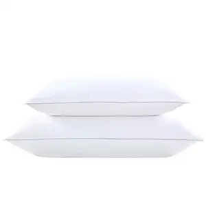 Hotel Wholesale Natural Duck Feather White Pillow Custom King Queen Rectangle Bed Pillow