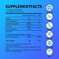 Gummies de créatine monohydrate saveur myrtille OEM pour augmenter la force et développer les muscles