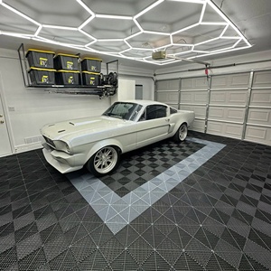 Modular Floor Tiles Anti Slip PP <strong>PVC</strong> Plastic <strong>Flooring</strong> Mats Interlocking Garage Floor Tiles for Car Detailing Shop Workshop 1.8cm - Product Image 5