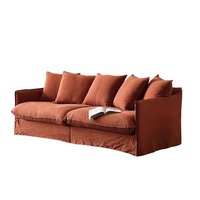 Sofá Modular Moderno Estilo Japonés para Sala de Estar, Extensible, de Tela de Lino, con Mechones, Rectangular, de Tres Plazas, Esquinero, Ajustable