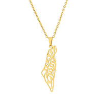 Collier pendentif carte géométrique d'Israël et de Palestine unisexe nouvel accessoire de style ethnique