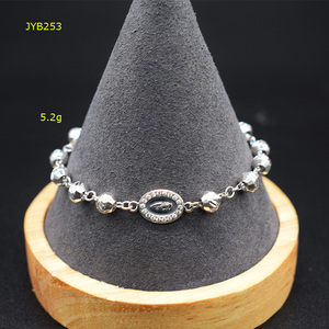 JYB253 braccialetto <span class=keywords><strong>rosario</strong></span> vergine maria in <span class=keywords><strong>argento</strong></span> sterling S925 di alta qualità all'ingrosso <span class=keywords><strong>bracciale</strong></span> <span class=keywords><strong>rosario</strong></span> vergine maria in <span class=keywords><strong>argento</strong></span> Sterling 925 - Product Image 3