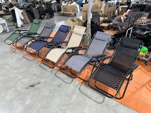 Chaise longue <span class=keywords><strong>de</strong></span> patio extérieure respirante en maille avec coussin pour bronzer, bleu ciel - Product Image 4