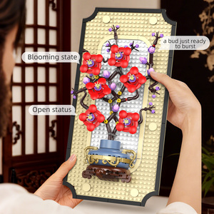 Plum Blossom Plant Hanging Flower Model Building <strong>Blocks</strong> Set ABS Plastic 529+ Pieces for 7-9 Years Old Children's Toy Gift - Product Image 3