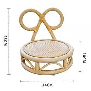 Table basse en rotin tissée ronde du Vietnam, style antique - Product Image 6