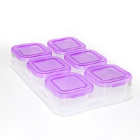 Boîte de rangement en plastique PP à injection, design classique, écologique, qualité alimentaire, lot de 6 pièces, pour la maison, le bureau, les pique-niques, fournisseur professionnel