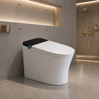 Toilette intelligente allongée chauffante à double chasse avec télécommande, options P-Trap/S-Trap