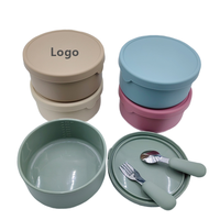 Boîte à lunch en silicone de 700 ml, boîte bento, boîte à lunch de qualité alimentaire, étanche, compatible micro-ondes, récipient de préparation des repas pour enfants et adultes