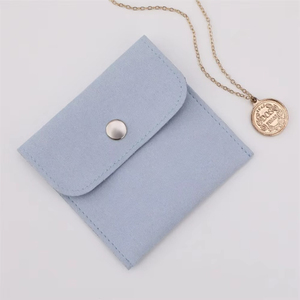 Bolsa de Joyería de Microfibra con Botones, Bolsa para Joyas Sin Logotipo, Bolsa de Embalaje para Aretes, Anillos y Pulseras Sin Logotipo - Product Image 6