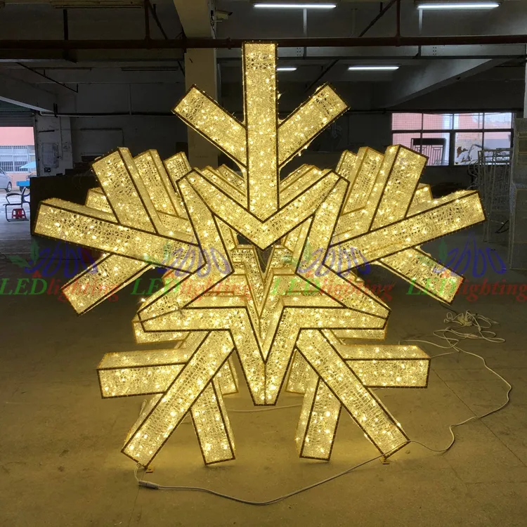 Large 3D Led Depot Motifs Street Lights Christmas Sculpture Snowflake Motif Light