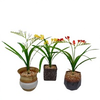 Fleur artificielle en soie, petite freesia, jacinthe, décoration de salon, accessoires d'arrangement floral pour meuble TV, fausses fleurs