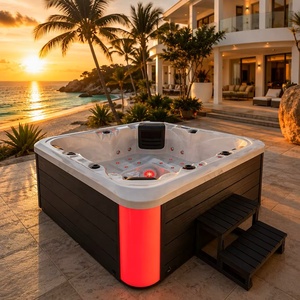 Bain à remous extérieur de luxe moderne pour 5 personnes avec 57 jets, lumières LED, haut-parleur, homologué CE, en acrylique, pour utilisation en salle de bain - Product Image 5