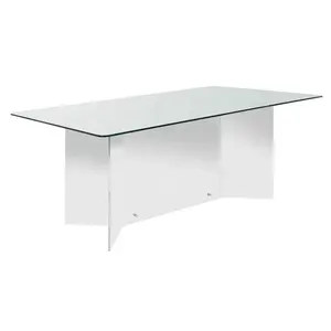 Glamorous and Crystal Acrylic Dining Table Clear Dining Room Table Acrylic Desk with a Glass Top