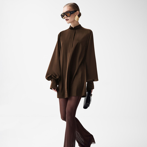 Vestidos Camiseros Largos Marrones con Cinturón a la <span class=keywords><strong>Moda</strong></span> 2025, Ropa de Mujer, Vestido Camisero para Mujer - Product Image 2