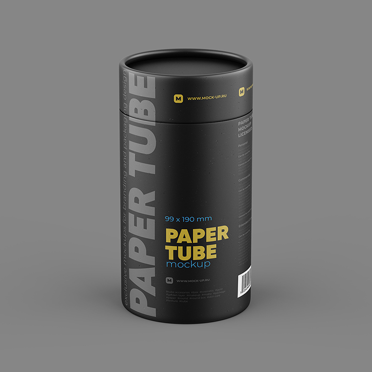 High Quality Biodegradable Matte Kraft Paper Cardboard Black Tube Round Black Paper Tube Packaging with logo