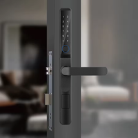 Serrure de porte intelligente Diyu à rupture de pont thermique en alliage d'aluminium avec contrôle d'accès par empreinte digitale, prise en charge du cloud WiFi et compatible avec l'application Tuya, Grade C